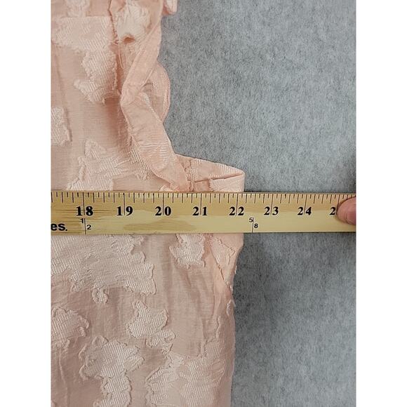 LC Lauren Conrad Peach Applique Floral Cap Sleeve Ruffled Top Women's Plus XXL - Picture 9 of 12